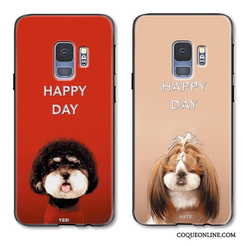 Samsung Galaxy S9+ Charmant Peinture Rouge Étoile Protection Dessin Animé Coque De Téléphone