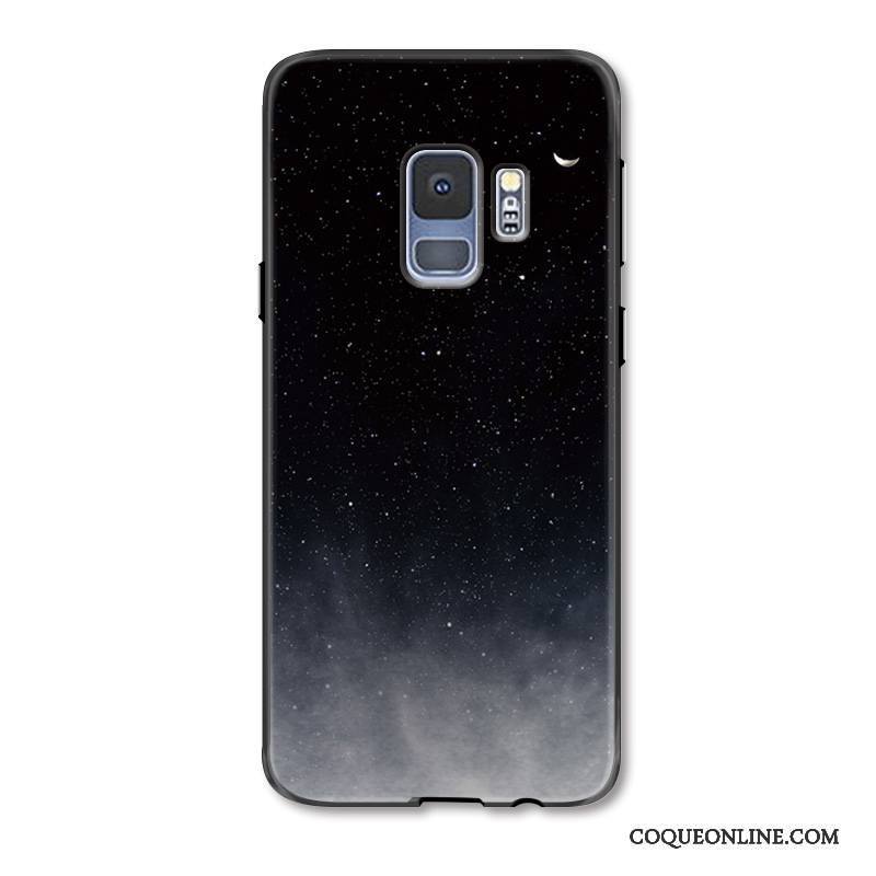 Samsung Galaxy S9 Coque Business Ciel Étoilé Étoile Incassable Simple Délavé En Daim Noir