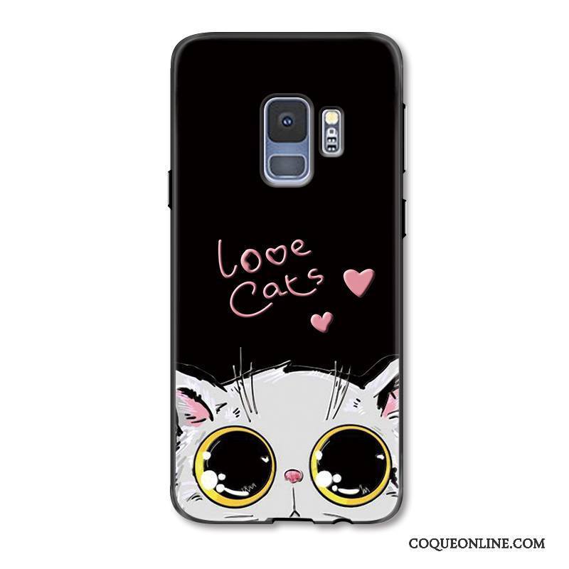 Samsung Galaxy S9 Coque Chat Noir Étoile Amoureux Tendance Protection Peinture