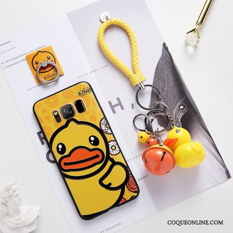 Samsung Galaxy S9+ Coque De Téléphone Jaune Étui Fluide Doux Délavé En Daim Marque De Tendance Silicone