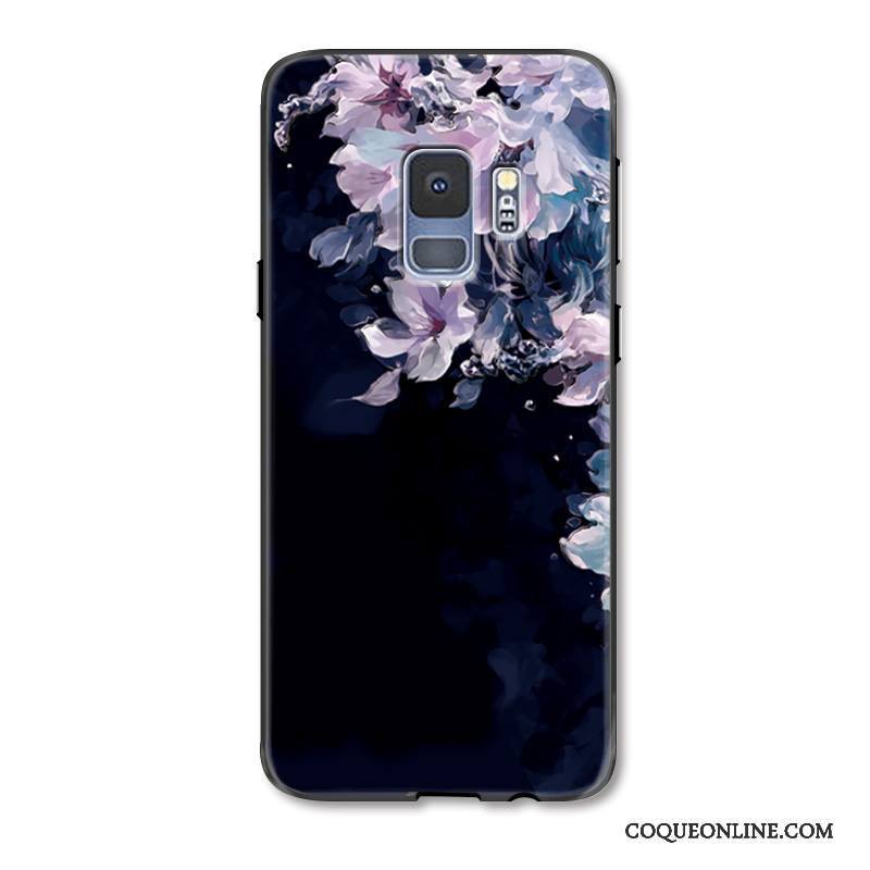 Samsung Galaxy S9 Coque De Téléphone Luxe Gaufrage Noir Protection Étoile Charmant