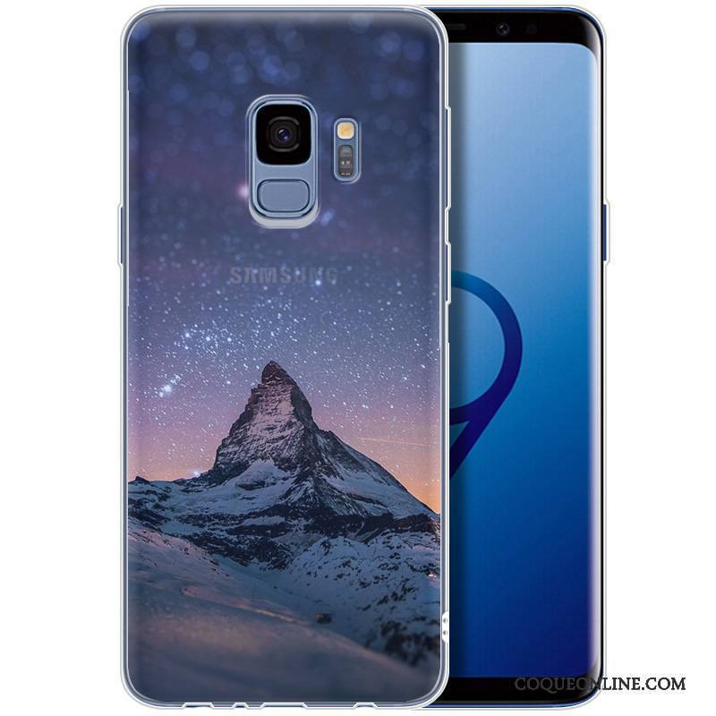 Samsung Galaxy S9+ Coque De Téléphone Silicone Étoile Protection Marque De Tendance Violet Personnalité