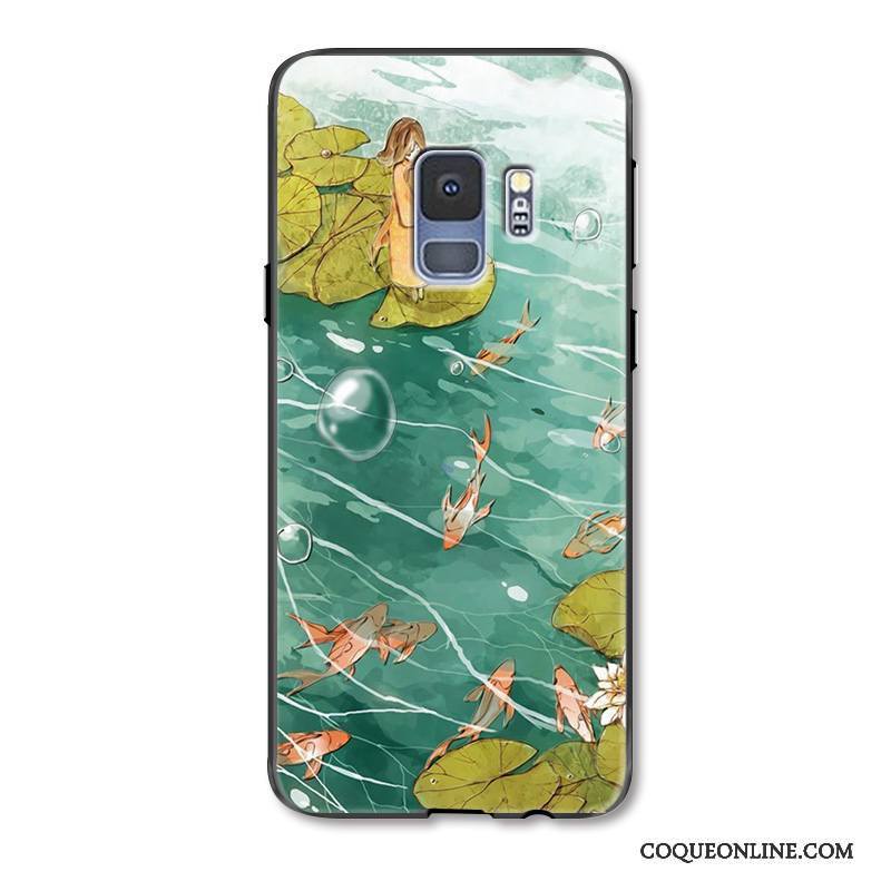 Samsung Galaxy S9 Coque Incassable Tout Compris Étui Personnalité Étoile Vert Style Chinois