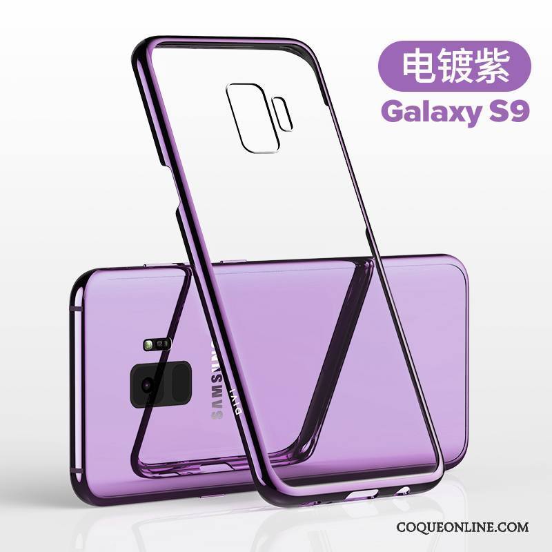 Samsung Galaxy S9 Coque Incassable Très Mince Protection Étoile Violet Étui Silicone