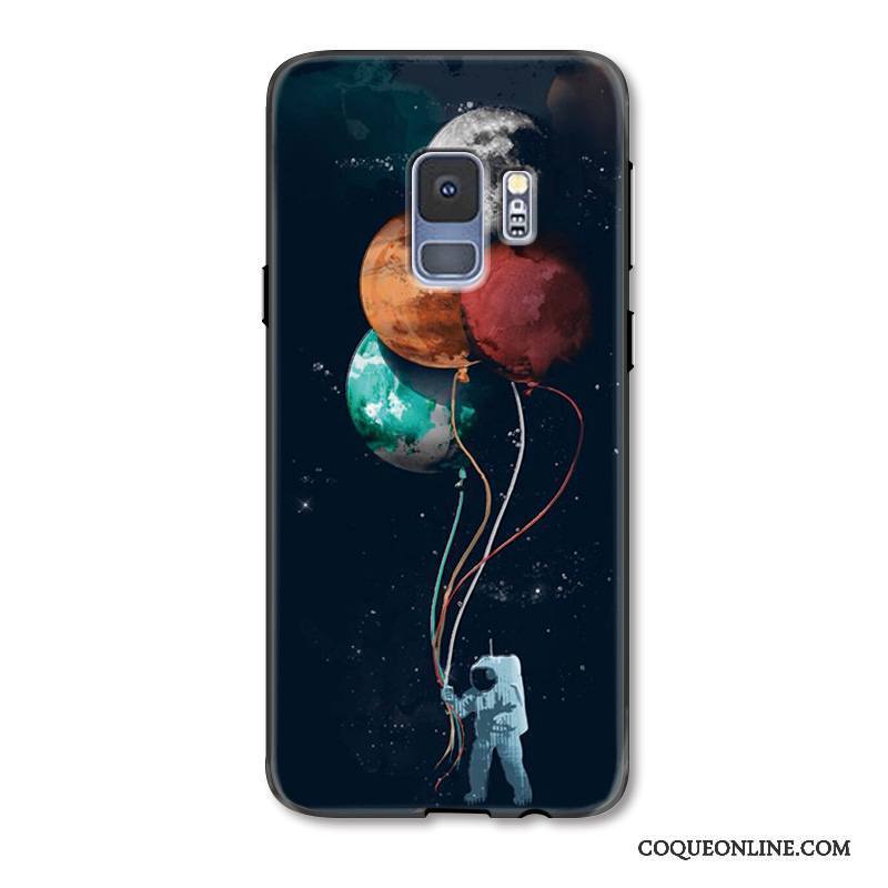 Samsung Galaxy S9+ Coque Noir Gaufrage Peinture Étoile Protection Personnalité Créatif