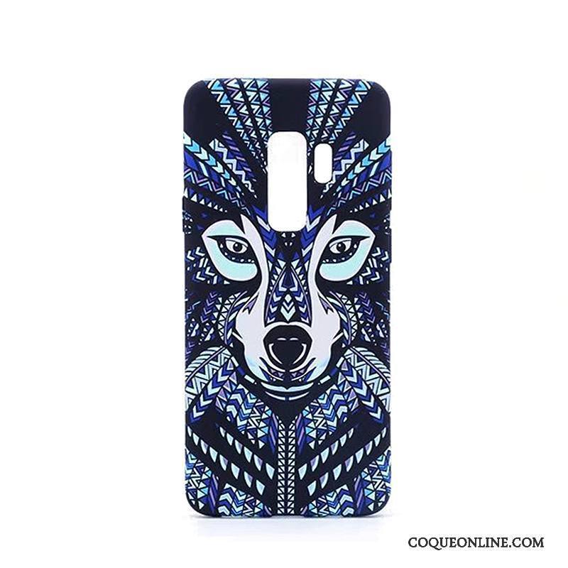 Samsung Galaxy S9+ Coque Protection Gaufrage Difficile Lumineuses Dessin Animé Bleu Fluide Doux