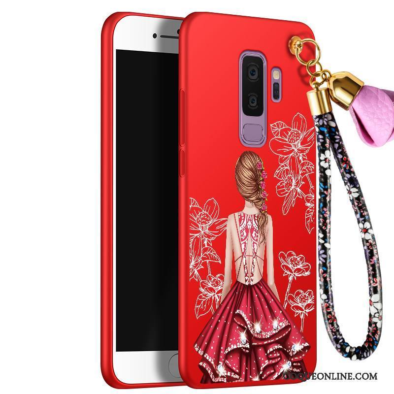 Samsung Galaxy S9+ Coque Protection Tendance De Téléphone Fluide Doux Rouge Silicone