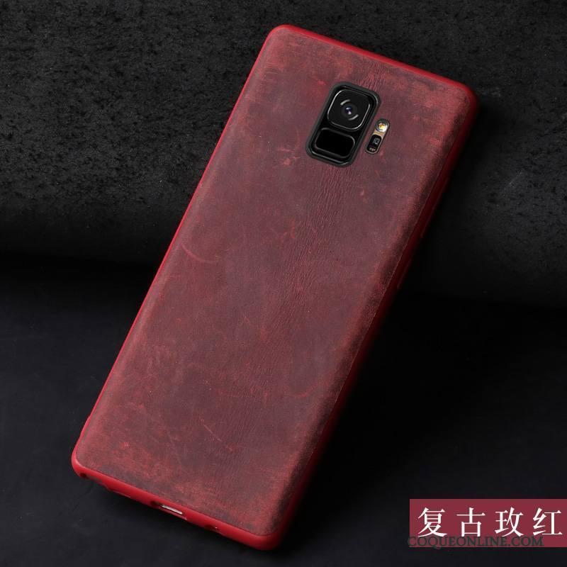 Samsung Galaxy S9 Coque Protection Tout Compris Créatif Étui Rouge Vintage Personnalité