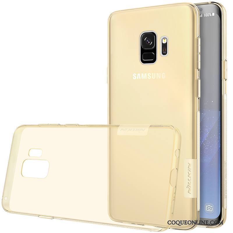 Samsung Galaxy S9 Coque Protection Étui Fluide Doux Transparent Incassable Or Étoile