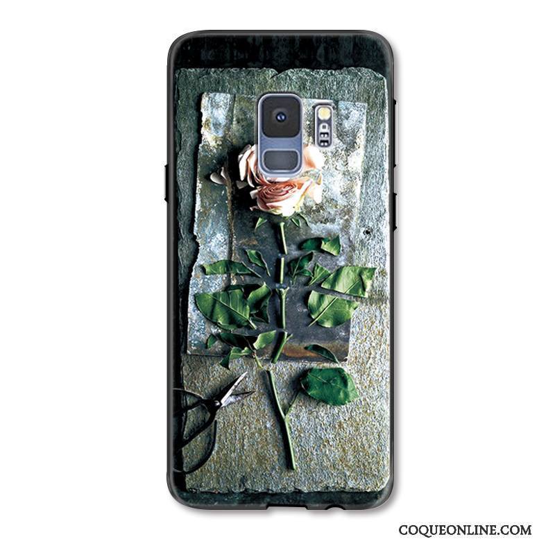 Samsung Galaxy S9 Coque Rose Luxe Protection Étoile Clair Étui Vert