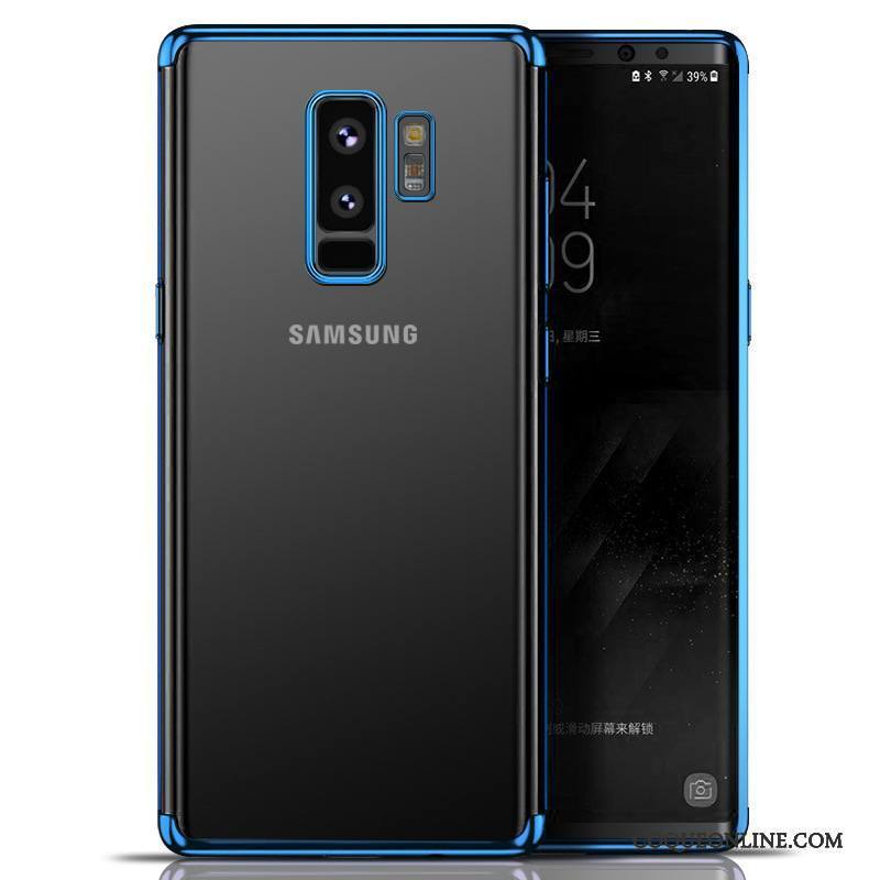 Samsung Galaxy S9 Coque Silicone Bleu Simple Incassable Tout Compris Protection Fluide Doux