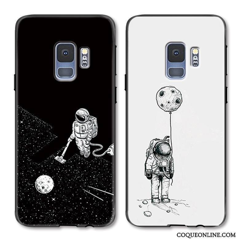 Samsung Galaxy S9+ Coque Simple Gaufrage Dessin Animé Étoile Blanc Créatif Ornements Suspendus