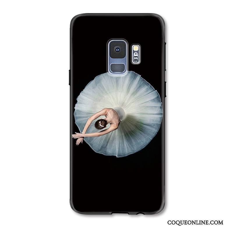 Samsung Galaxy S9 Coque Tout Compris Nouveau Créatif Dessin Animé Noir Silicone Simple