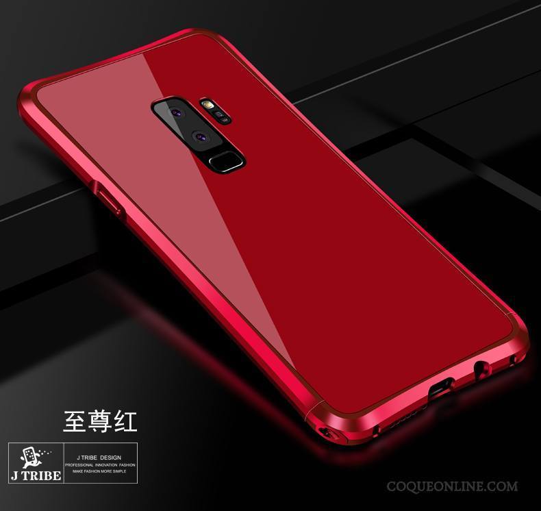 Samsung Galaxy S9 Coque Tout Compris Rouge Protection Border Étoile Étui Métal