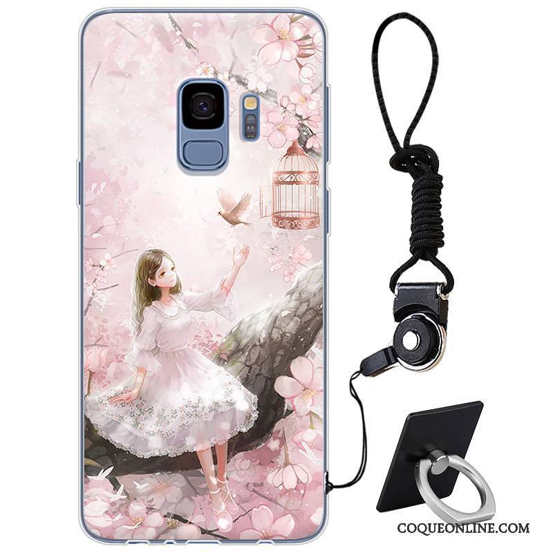 Samsung Galaxy S9 Coque Étui Étoile Style Chinois Silicone Petit Rose Protection