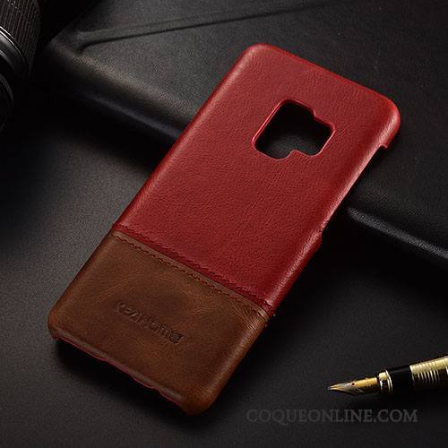 Samsung Galaxy S9 Cuir Tendance Étoile Rouge Protection Coque Étui
