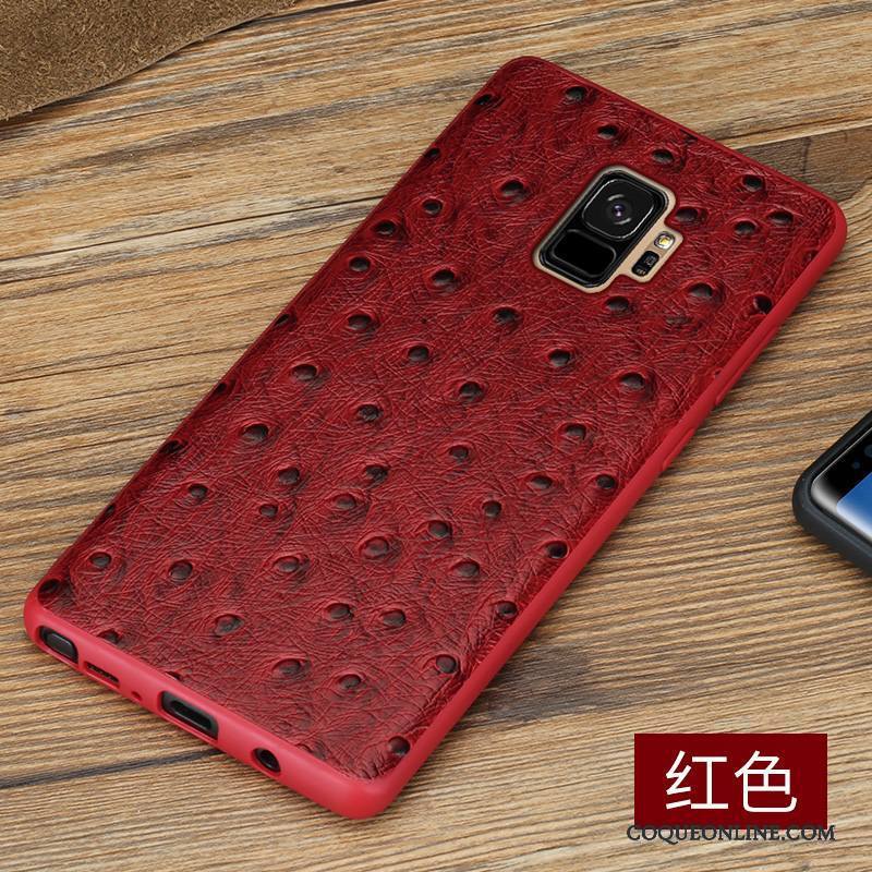 Samsung Galaxy S9+ Incassable Personnalité Rouge Protection Coque De Téléphone Créatif Étui En Cuir