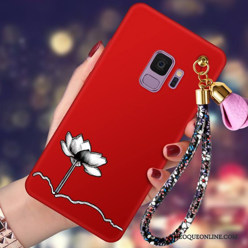 Samsung Galaxy S9 Incassable Rouge Tout Compris Étui Fluide Doux Coque De Téléphone Étoile
