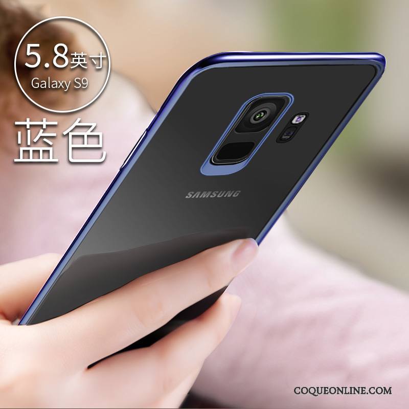 Samsung Galaxy S9 Incassable Silicone Protection Coque De Téléphone Transparent Légère Bleu
