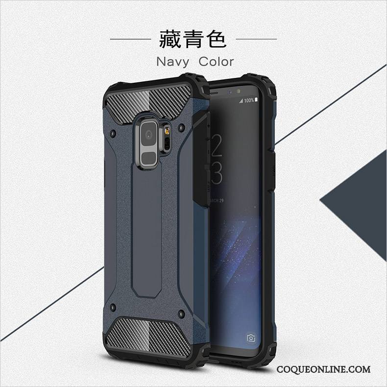 Samsung Galaxy S9 Incassable Tout Compris Bleu Silicone Coque Étoile Étui