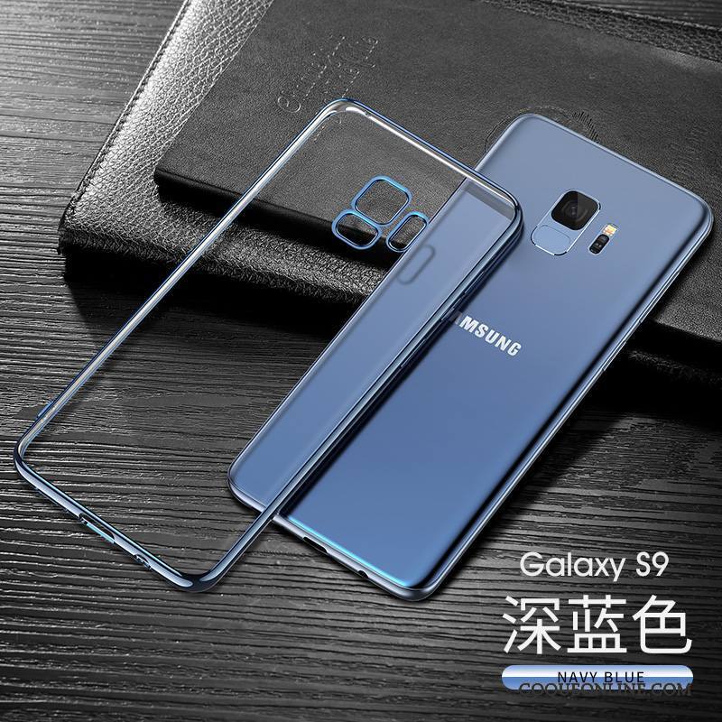 Samsung Galaxy S9 Protection Bleu Marin Très Mince Fluide Doux Coque De Téléphone Tout Compris Étoile