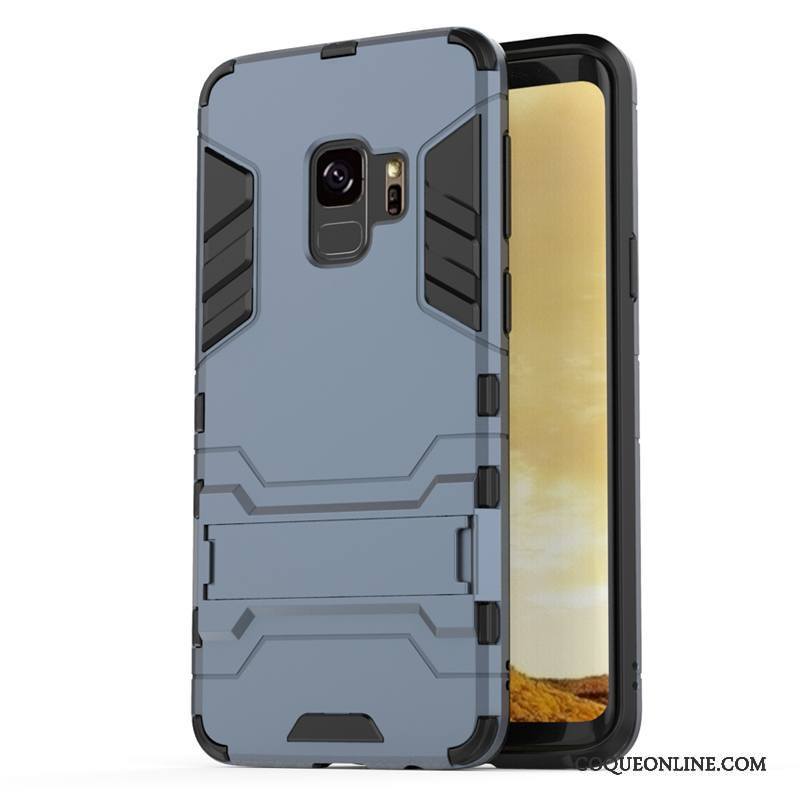 Samsung Galaxy S9 Protection Étoile Support Tout Compris Coque De Téléphone Silicone Gris