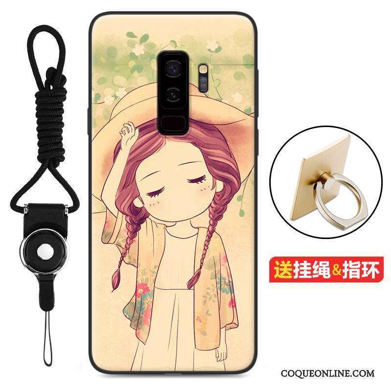 Samsung Galaxy S9 Silicone Dessin Animé Délavé En Daim Coque Fluide Doux De Téléphone Incassable