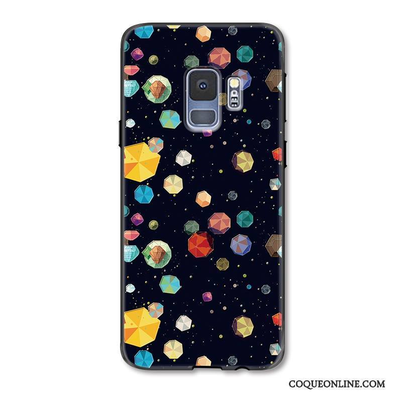 Samsung Galaxy S9 Tendance Noir Étoile Étui Coque De Téléphone Colorée Dessin Animé