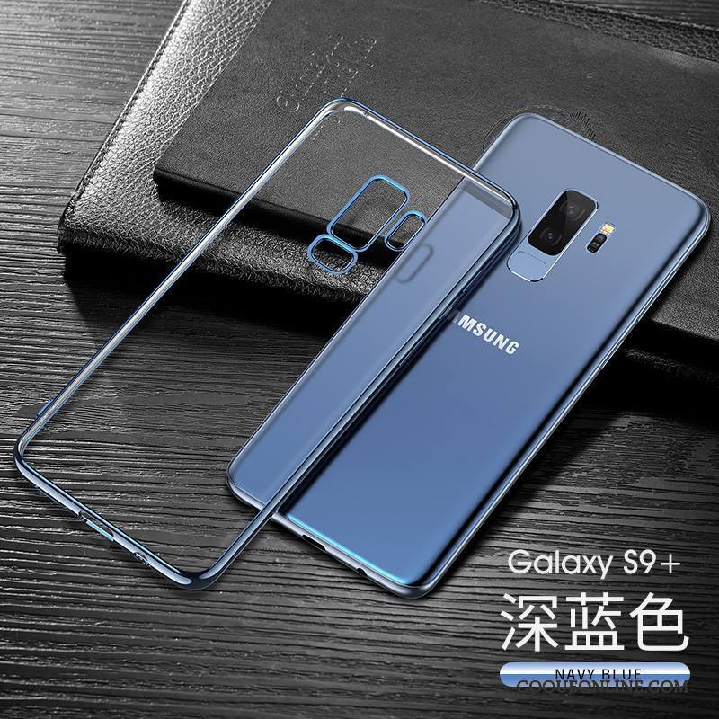 Samsung Galaxy S9+ Très Mince Fluide Doux Bleu Marin Étoile Étui Transparent Coque De Téléphone