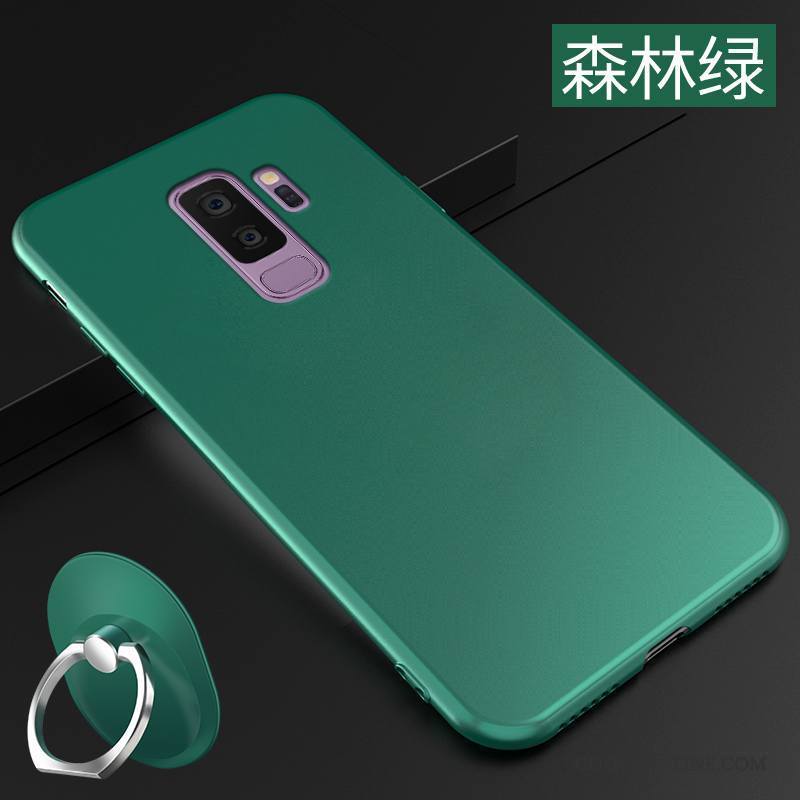 Samsung Galaxy S9+ Vert Foncé Étui Coque Fluide Doux Étoile Délavé En Daim Incassable