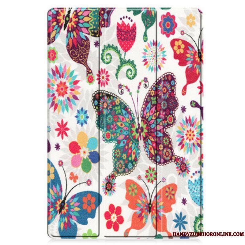 Smart Case Samsung Galaxy Tab S7 FE Porte-Stylet Fleurs Vintages