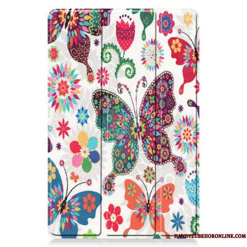 Smart Case Samsung Galaxy Tab S8 / Tab S7 Porte-Stylet Fleurs Vintage