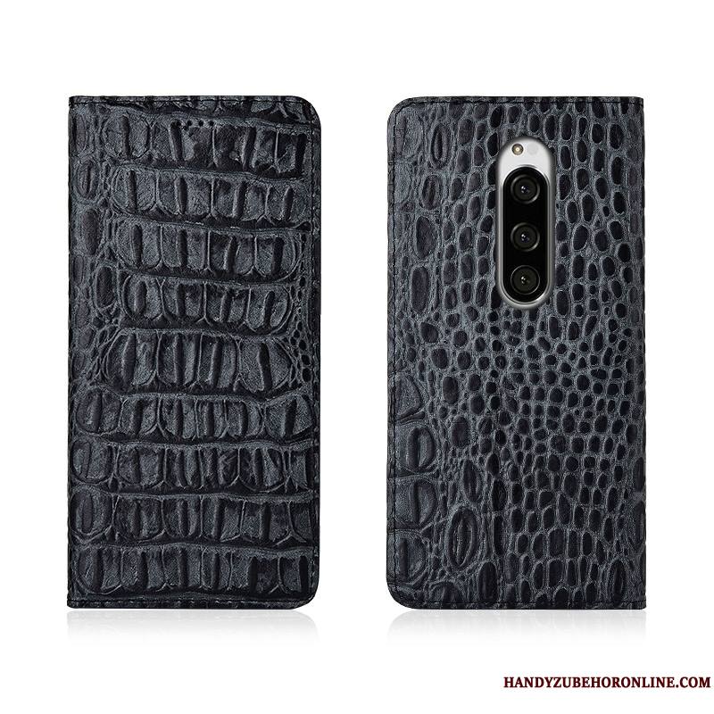 Sony Xperia 1 Protection Cuir Véritable Délavé En Daim Nouveau Étui En Cuir Incassable Coque De Téléphone