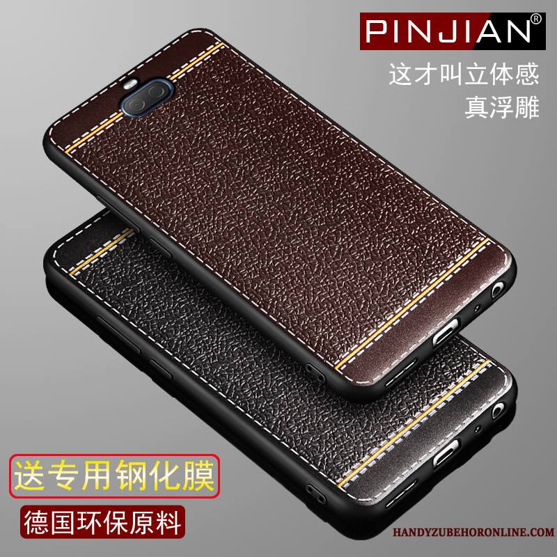 Sony Xperia 10 Coque De Téléphone Protection Marron Cuir Tempérer Modèle Fleurie Fluide Doux