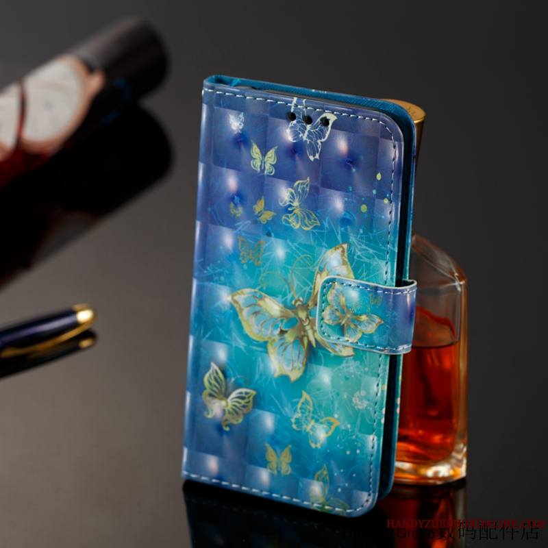 Sony Xperia 10 Plus Coque Étui En Cuir Protection Clamshell Bleu Tendance Incassable Carte