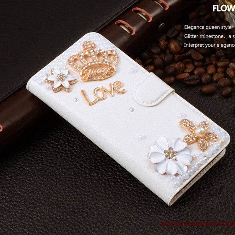 Sony Xperia 10 Étui En Cuir Personnalité Housse Incassable Blanc Strass Coque De Téléphone