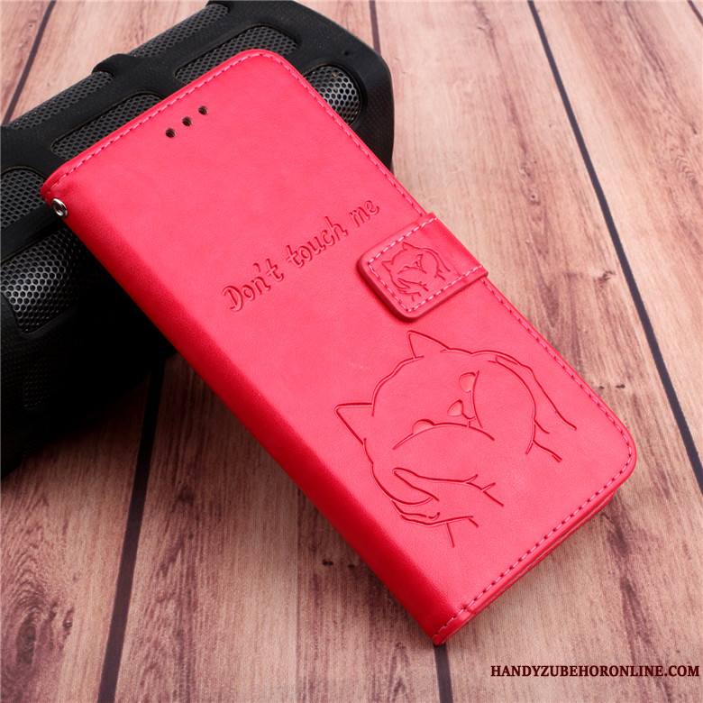Sony Xperia 5 Coque De Téléphone Housse Étui En Cuir Protection Tout Compris Fluide Doux Rouge