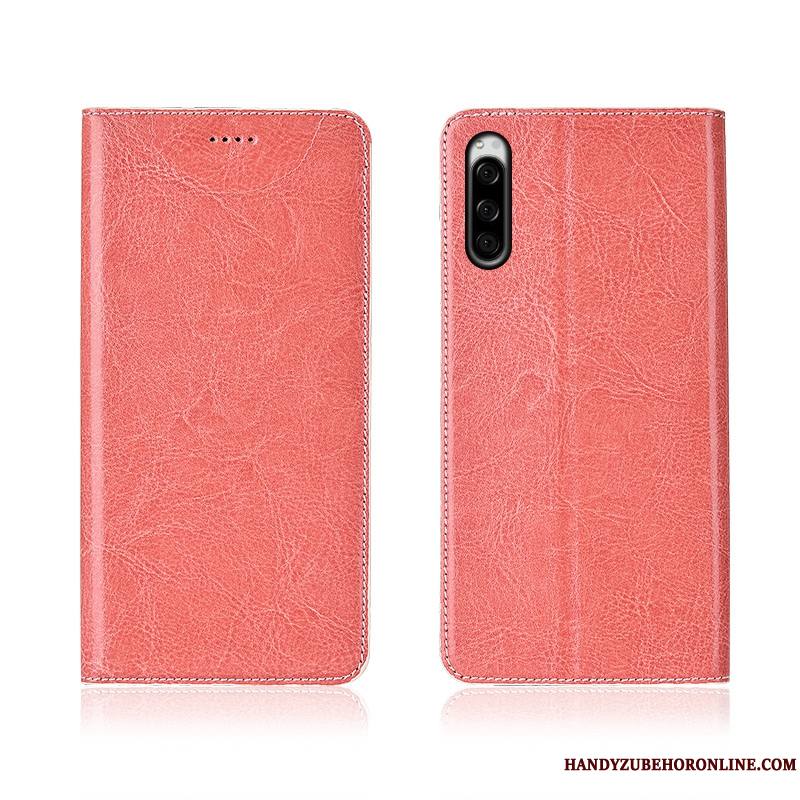 Sony Xperia 5 Fluide Doux Étui En Cuir Tout Compris Incassable Protection Rose Coque