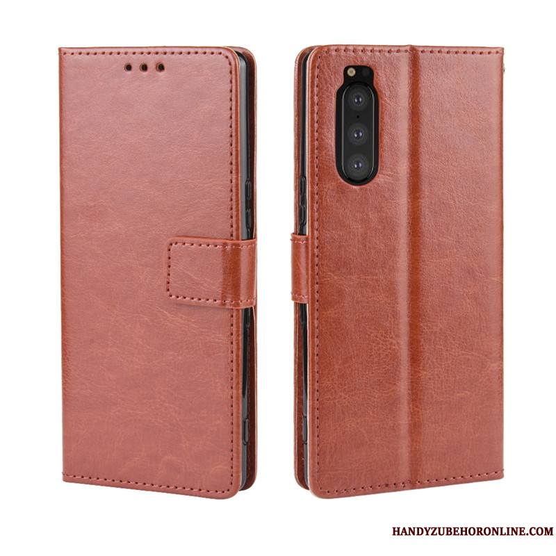 Sony Xperia 5 Étui En Cuir Portefeuille Housse Coque De Téléphone Modèle Fleurie Protection