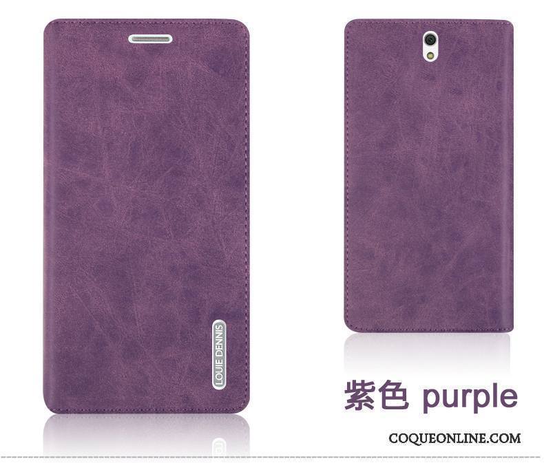 Sony Xperia C5 Ultra Dual Coque Protection Clamshell De Téléphone Violet Téléphone Portable Étui En Cuir