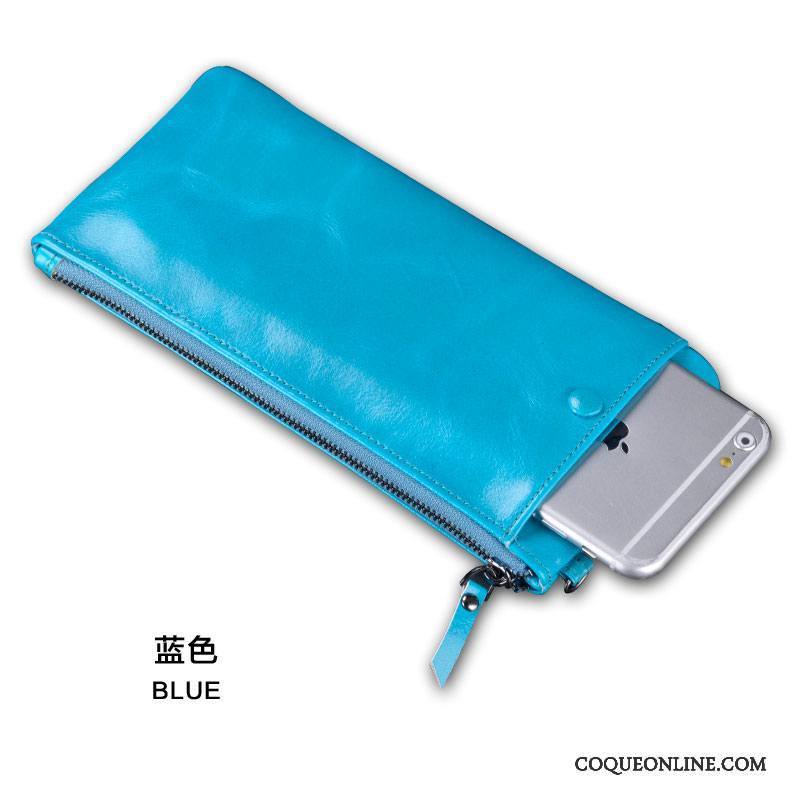 Sony Xperia E5 Bleu Coque De Téléphone Étui Protection Sac Cuir Véritable Portefeuille