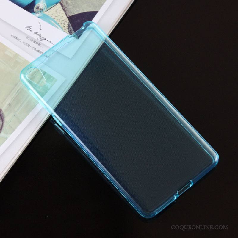 Sony Xperia E5 Bleu Coque Étui Antidérapant Transparent Protection Fluide Doux