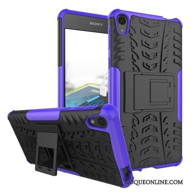 Sony Xperia E5 Étui Violet Incassable Protection Trois Défenses Coque Téléphone Portable