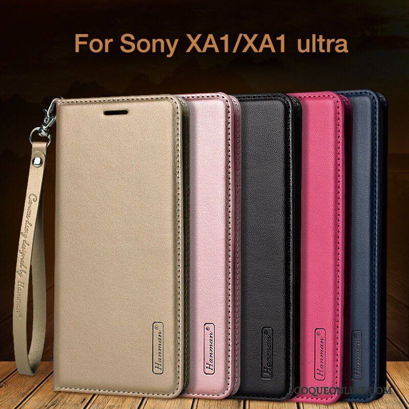 Sony Xperia L2 Coque De Téléphone Étui Or Étui En Cuir Incassable Tout Compris Housse