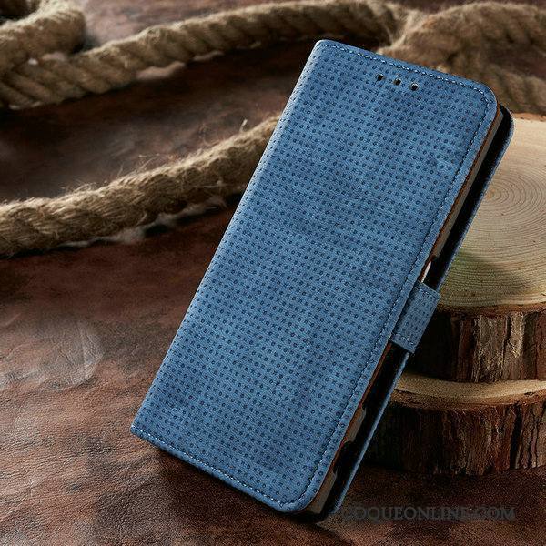 Sony Xperia X Compact Bleu Portefeuille Étui Étui En Cuir Coque De Téléphone Vintage Modèle Fleurie