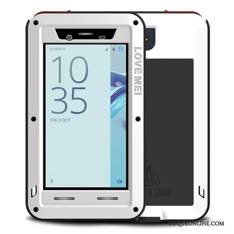 Sony Xperia X Compact Coque Trois Défenses Métal Tout Compris Téléphone Portable Argent Border Protection