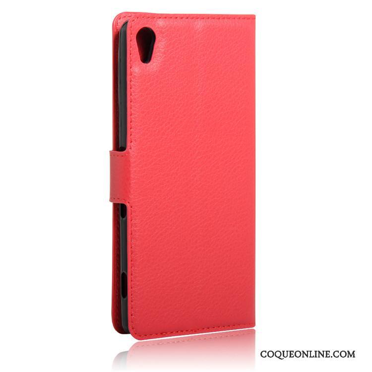 Sony Xperia Xa Téléphone Portable Étui Étui En Cuir Coque De Téléphone Carte Rouge Protection