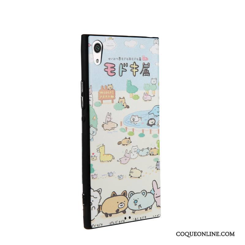 Sony Xperia Xa1 Coque Silicone Bleu Clair Dessin Animé Étui Tendance Tout Compris Protection