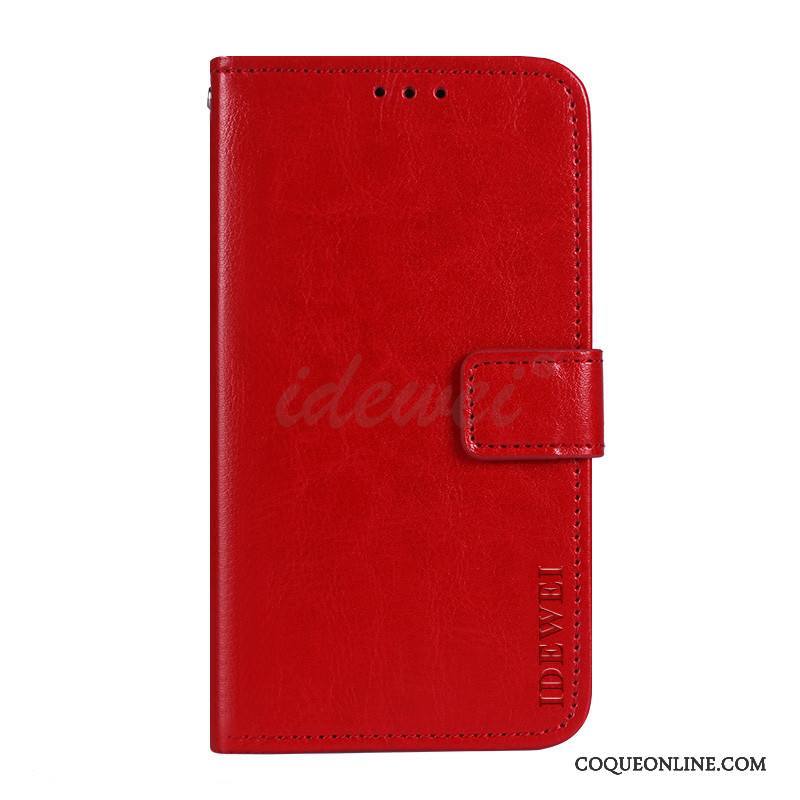 Sony Xperia Xa1 Plus Portefeuille Housse Étui Coque De Téléphone Protection Carte Rouge