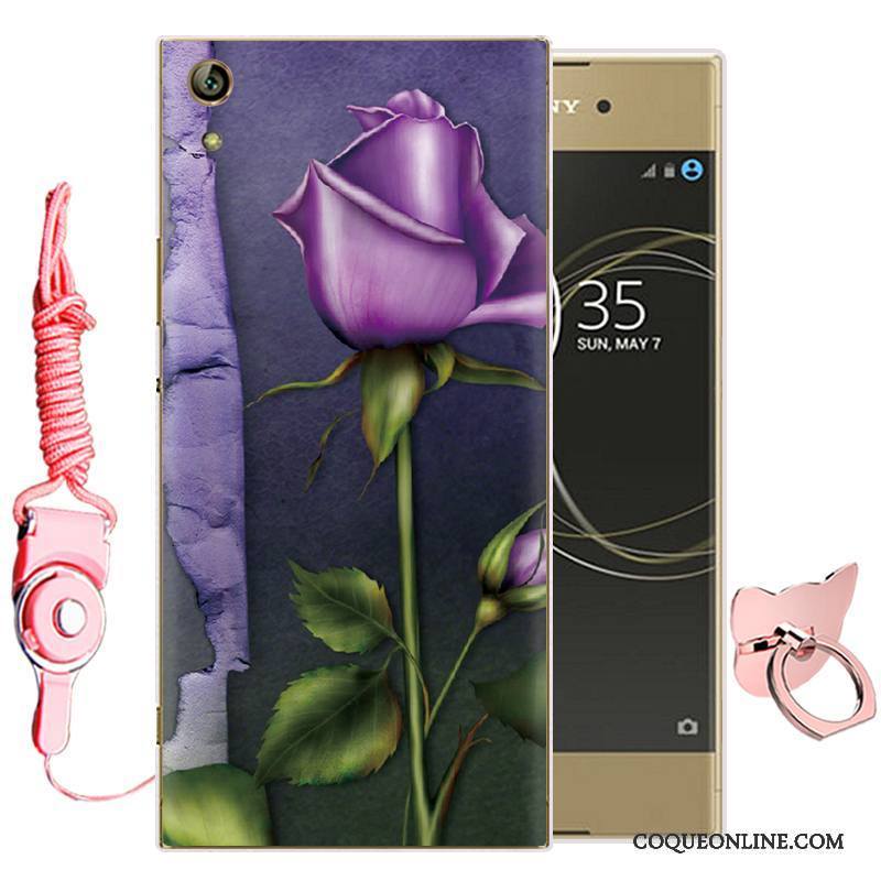 Sony Xperia Xa1 Ultra Coque Fluide Doux Étui Dessin Animé De Téléphone Violet Silicone